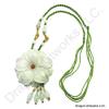 Carved Jade Flower Necklace With Adjustable Cord