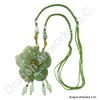 Carved Green Jade Flower Necklace of Wealth