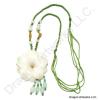 Carved Jade Flower Necklace of Luck