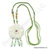 Chinese Happy Marriage Carved Jade Flower Necklace