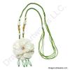 Gorgeous Carved Jade Flower Necklace
