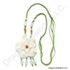 Chinese Carved Jade Flower Necklace of Blessings