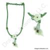 Angelic Carved Light Green Jade Flower Necklace
