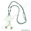 Fortunate Chinese Carved Jade Knot Necklace