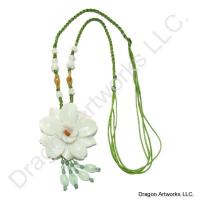 Beautifying Carved Jade Flower Necklace
