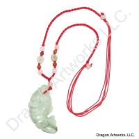 Chinese Carved Jade Fish Necklace