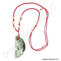 Money Talisman Carved Jade Fish Necklace